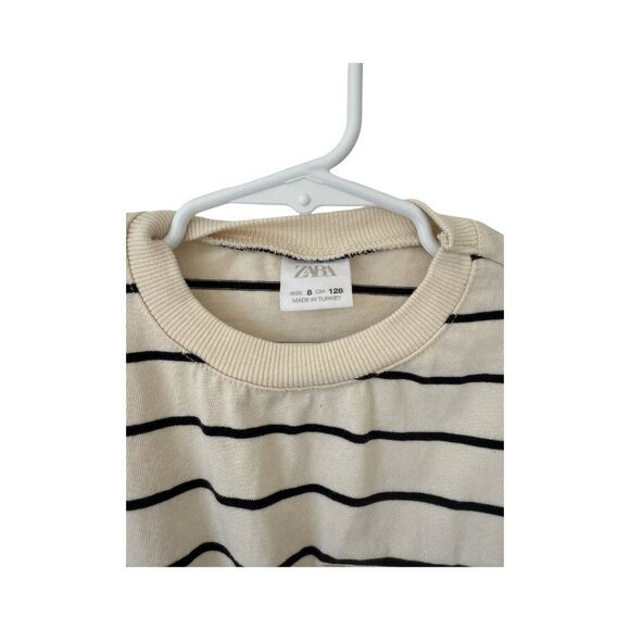 Zara Kids Striped Long Sleeve Dress - Size 8 (128cm) - Picture 3 of 4
